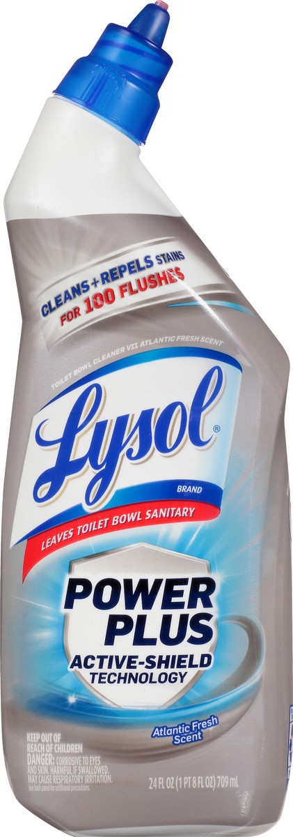 slide 7 of 11, Lysol Power Plus Atlantic Fresh Scent Toilet Bowl Cleaner 24 oz, 24 fl oz