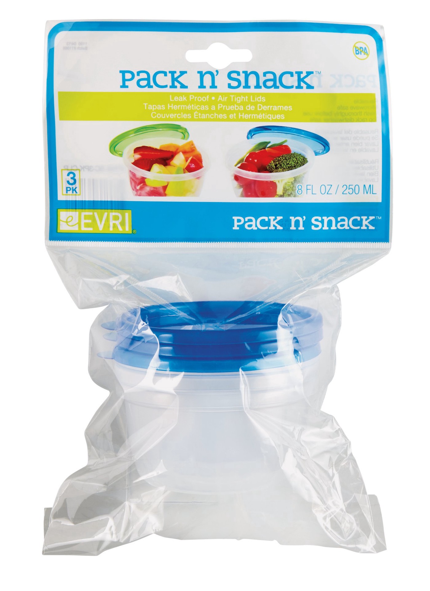 slide 1 of 1, Evriholder Products Pack N Snack Containers, 3 ct