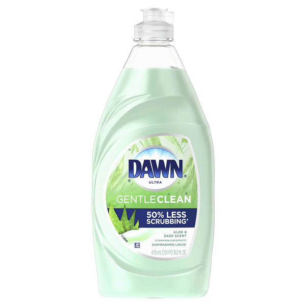 slide 1 of 1, Dawn Ultra Gentle Clean Dishwashing Liquid Dish Soap, Aloe & Sage Scent, 16.2 fl oz