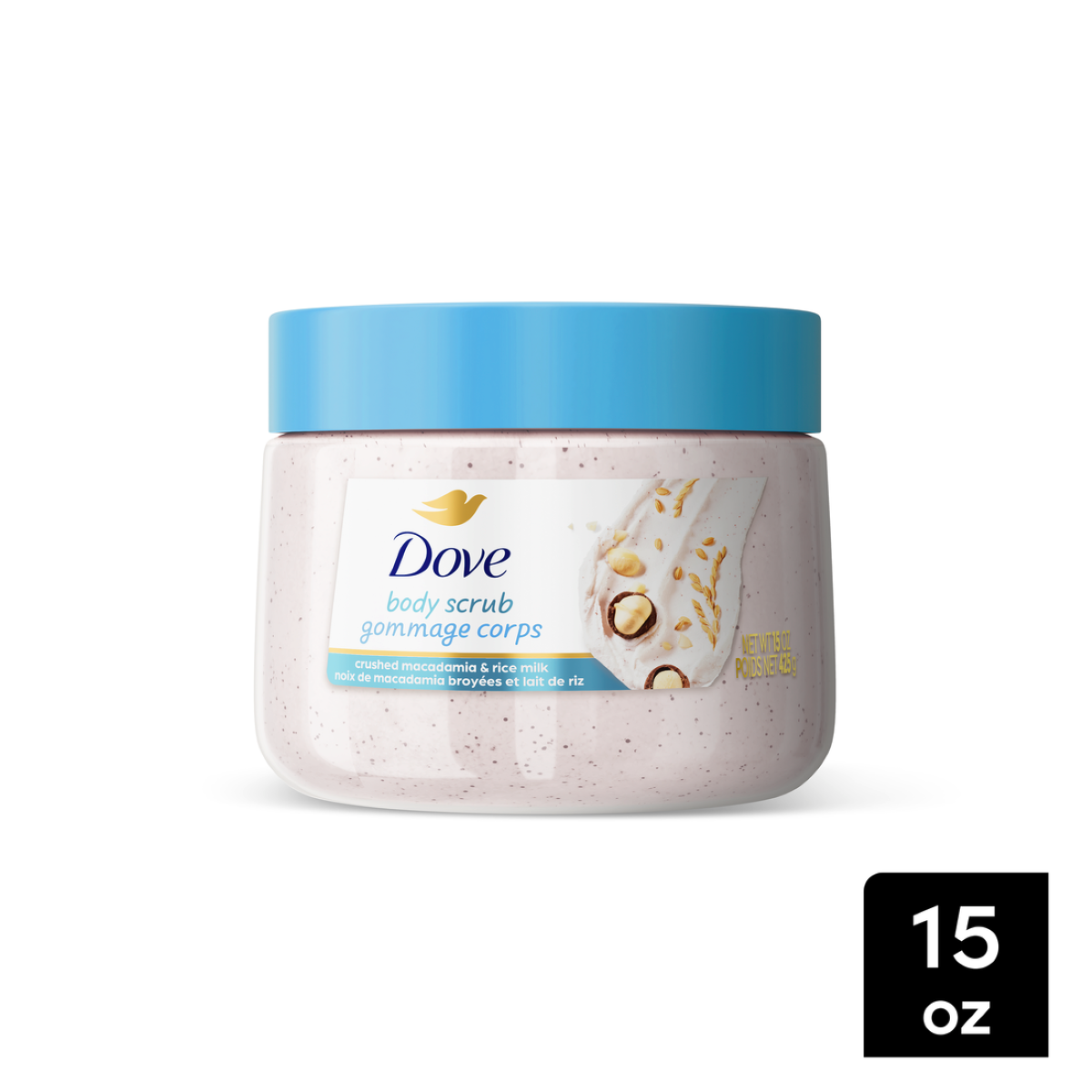 slide 1 of 21, Dove Scrub Macadamia Rice Milk 425 Gr - 425 GR, 425 gram
