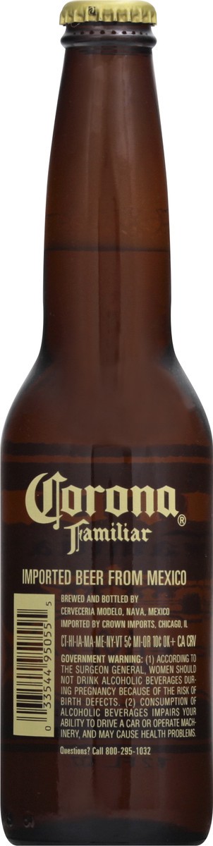 slide 3 of 6, Corona Familiar Mexican Lager Import Beer, 12 fl oz Bottle, 4.8% ABV, 12 fl oz