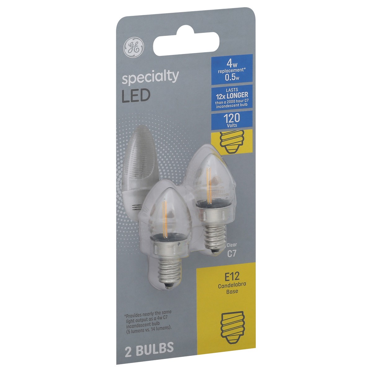 slide 7 of 12, GE Specialty LED 0.5 Watts Clear LED Light Bulbs 2 ea, 2 ct