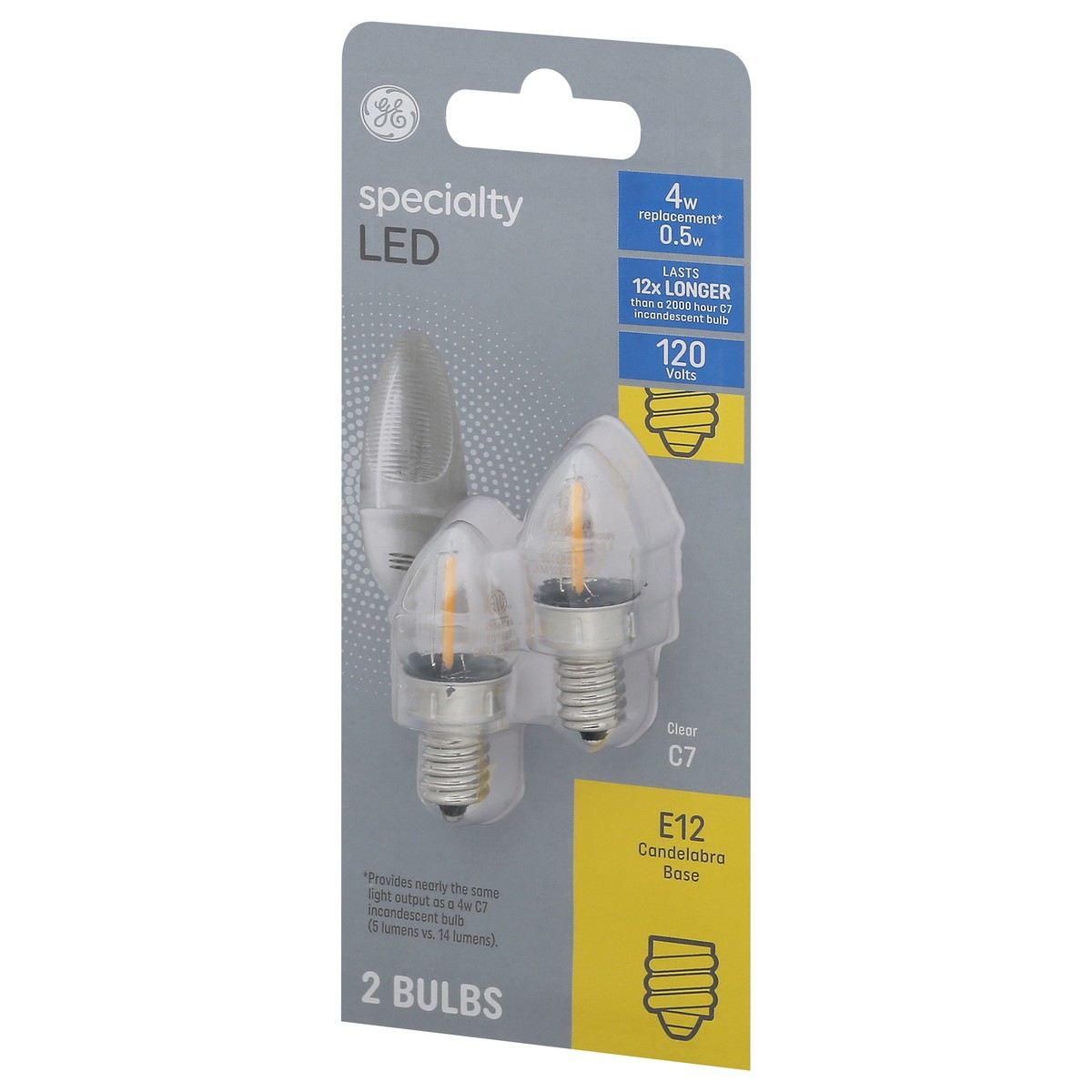 slide 6 of 12, GE Specialty LED 0.5 Watts Clear LED Light Bulbs 2 ea, 2 ct