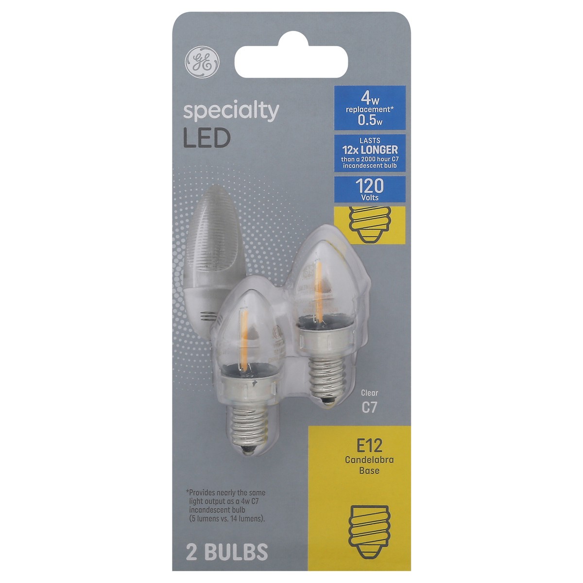 slide 10 of 12, GE Specialty LED 0.5 Watts Clear LED Light Bulbs 2 ea, 2 ct