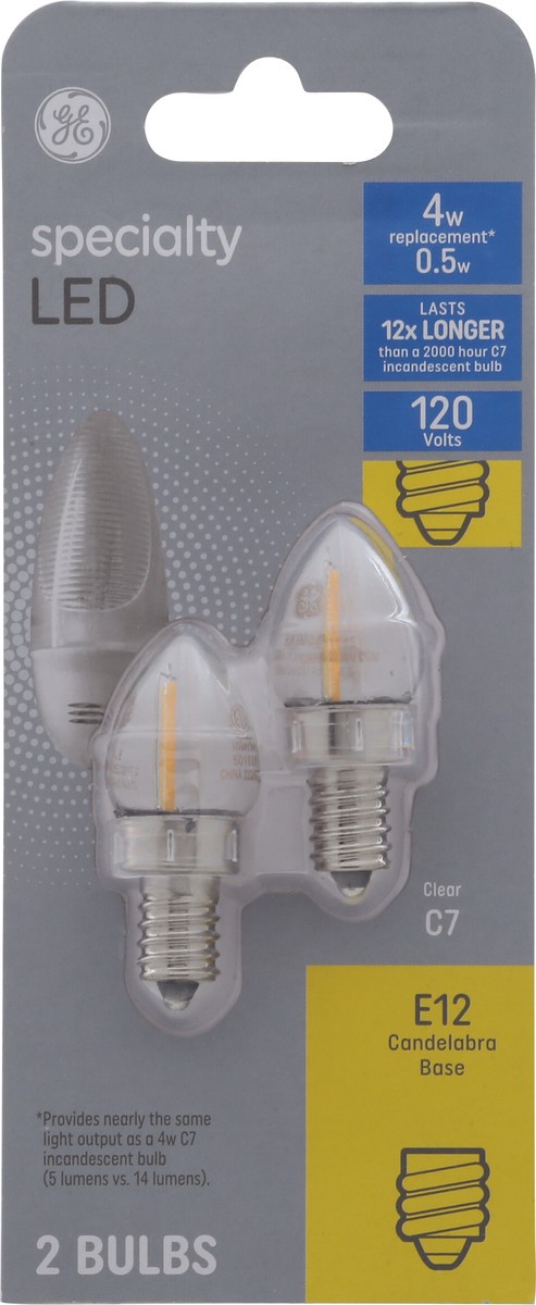 slide 2 of 12, GE Specialty LED 0.5 Watts Clear LED Light Bulbs 2 ea, 2 ct