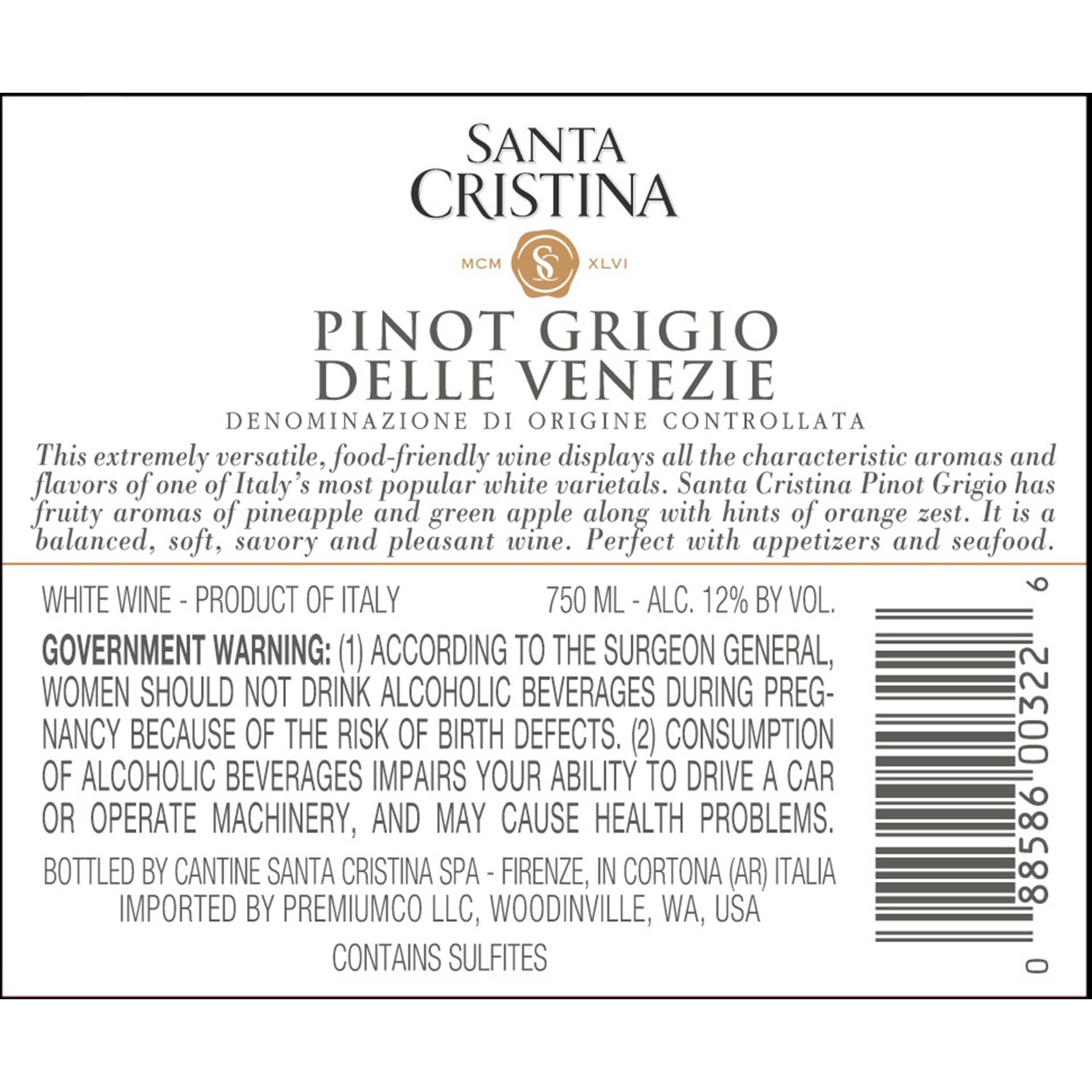 slide 4 of 4, Santa Cristina Delle Venezie Pinot Grigio 750 ml, 750 ml