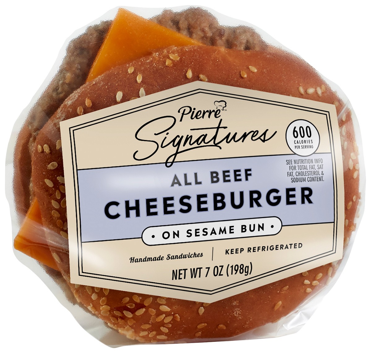 slide 2 of 2, Pierre Signatures Cheeseburger - 7 OZ, 7 oz