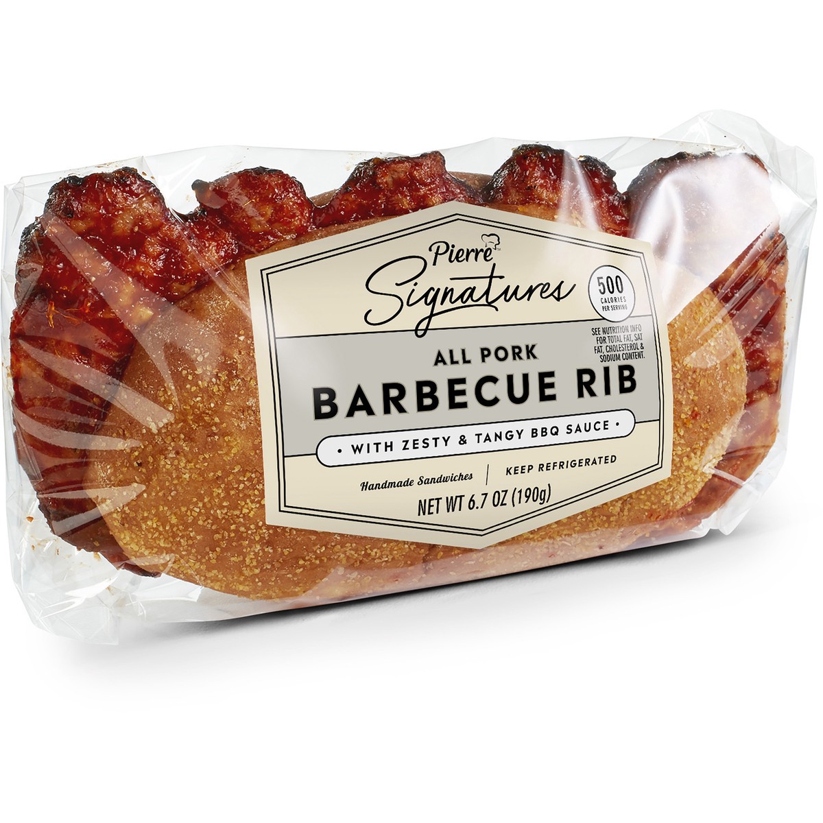 slide 2 of 2, Pierre Signatures Bbq Rib Sandwich - 6.7 OZ, 6.7 oz