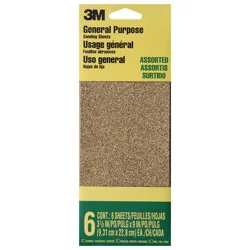 3M Assorted General Purpose Sanding Sheets 6 ea