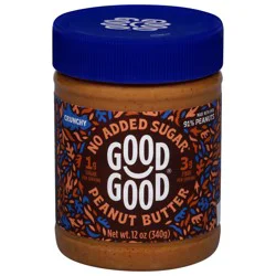 Good Good No Added Sugar Crunchy Peanut Butter 12 oz