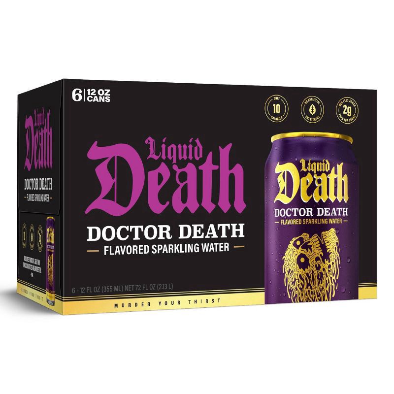 slide 4 of 6, Liquid Death Doctor Death - 12 fl oz, 12 fl oz