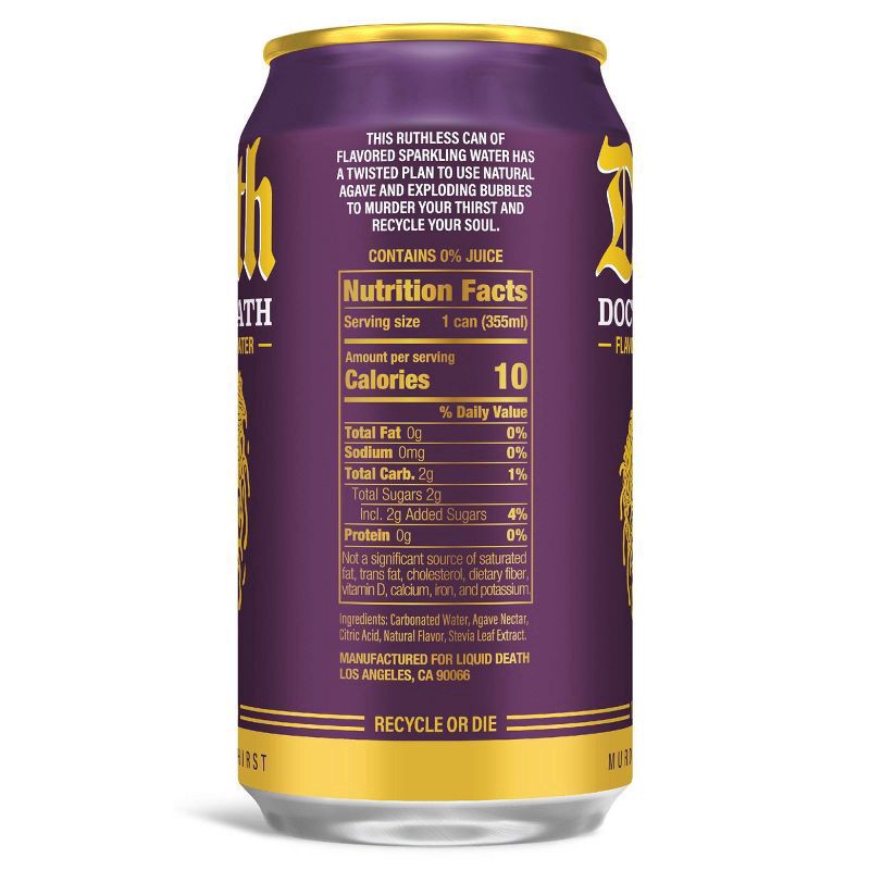 slide 2 of 6, Liquid Death Doctor Death - 12 fl oz, 12 fl oz