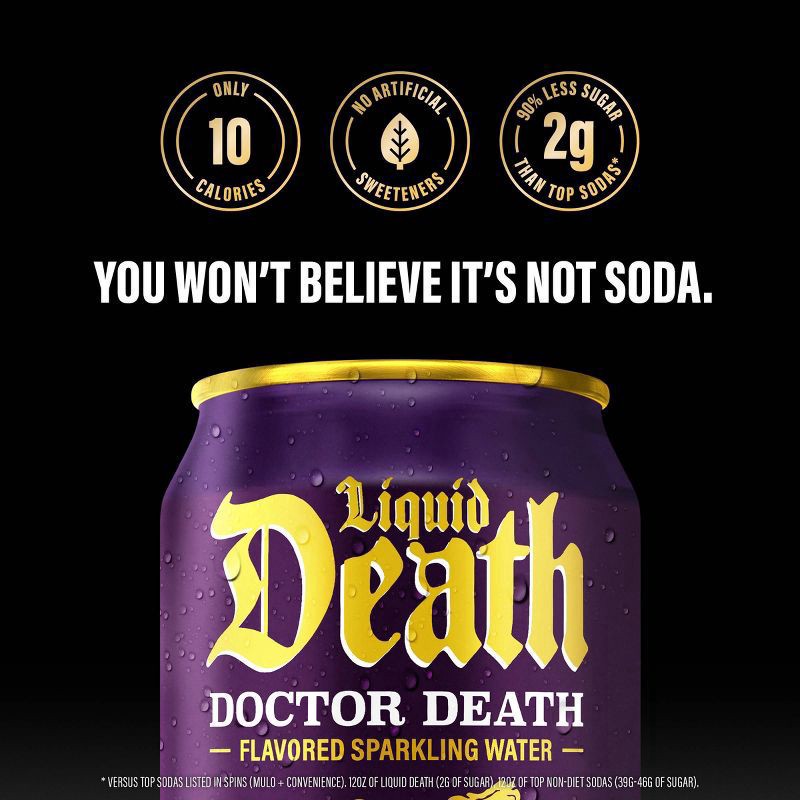 slide 5 of 6, Liquid Death Doctor Death - 12 fl oz, 12 fl oz