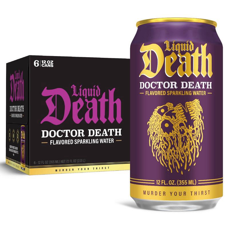 slide 1 of 6, Liquid Death Doctor Death - 12 fl oz, 12 fl oz