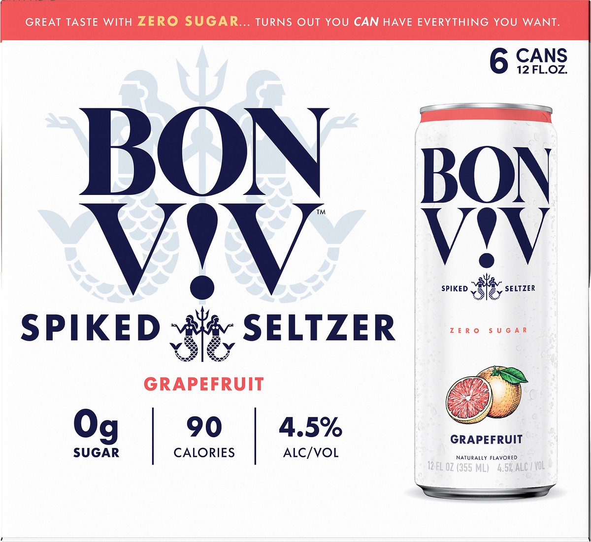 slide 1 of 10, Bon Viv Grapefruit Spiked Seltzer 6 ea, 6 ct; 12 fl oz