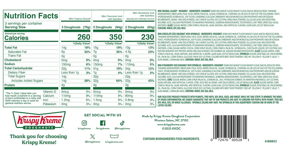 slide 5 of 7, Krispy Kreme Assorted Minis Doughnuts, 8 ct