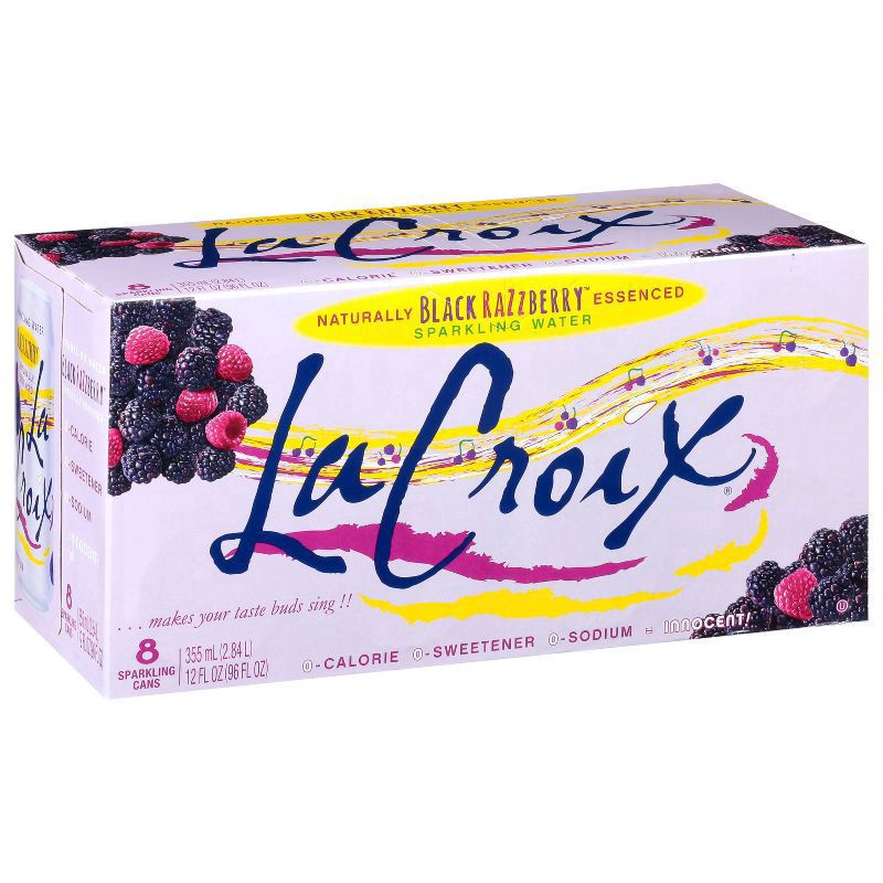 slide 1 of 3, Lacroix Black Razzberry Sparkling Water - 8 ct; 12 fl oz, 8 ct; 12 fl oz