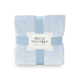 Berkshire Blanket Grid Dobby Velvetloft - 50 in x 70 in - Celestial Blue