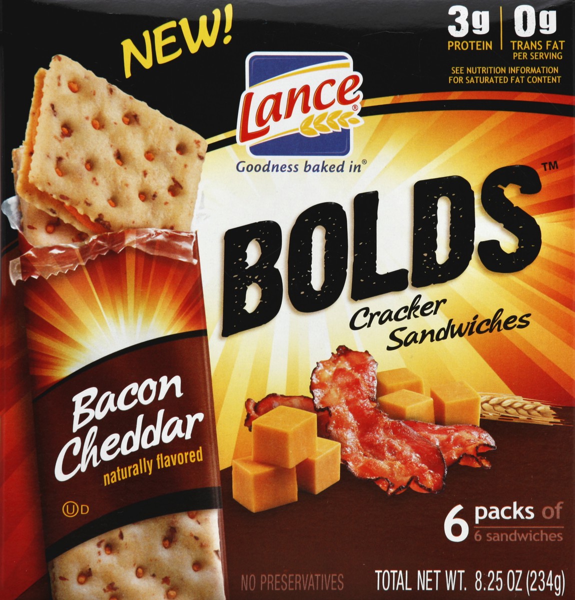 slide 4 of 5, Lance Bolds Bacon Cheddar Cracker Sandwiches, 8.25 oz