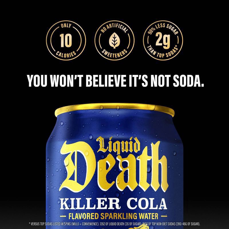 slide 6 of 6, Liquid Death Killer Cola 6-12fz - 6-12 FZ, 6 ct; 12 fl oz