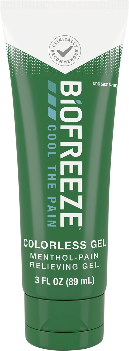 slide 2 of 2, Biofreeze Pain Relief Gel, 3 oz. Tube, Colorless, 1 ct
