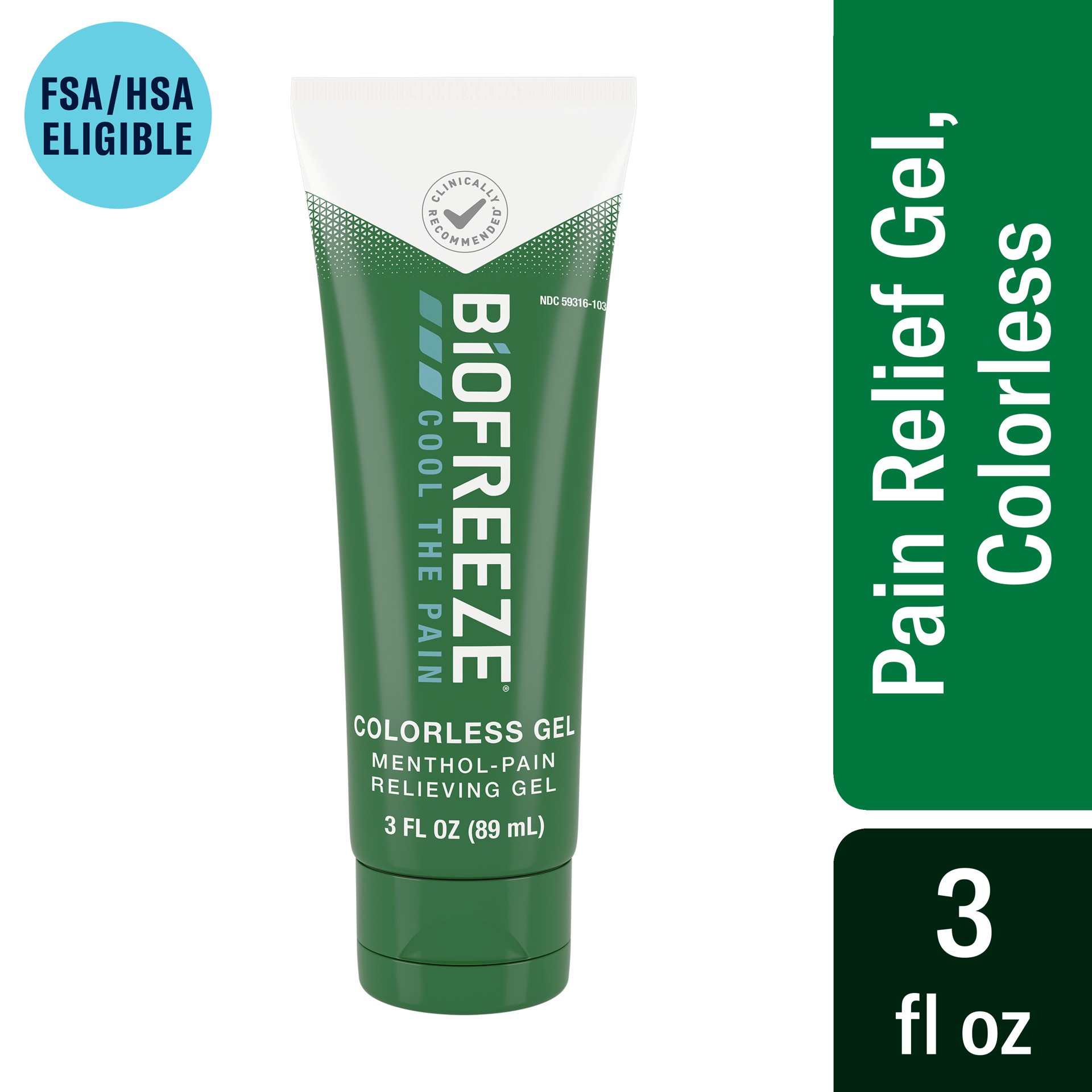 slide 1 of 2, Biofreeze Menthol Pain Relieving Gel Colorless Gel 3 FL OZ Tube For Pain Relief Associated With Sore Muscles, Arthritis, Simple Backaches, And Joint Pain (Packaging May Vary), 1 ct