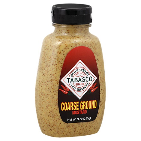 slide 1 of 1, Tabasco Mustard Coarse Ground Hot, 9 oz