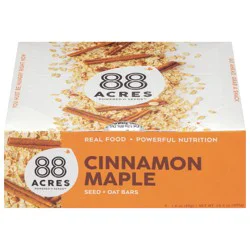 88 Acres Vegan Warm 'N' Spiced Cinnamon Maple Seed & Oat Bars - 9 x 1.6 oz Bars