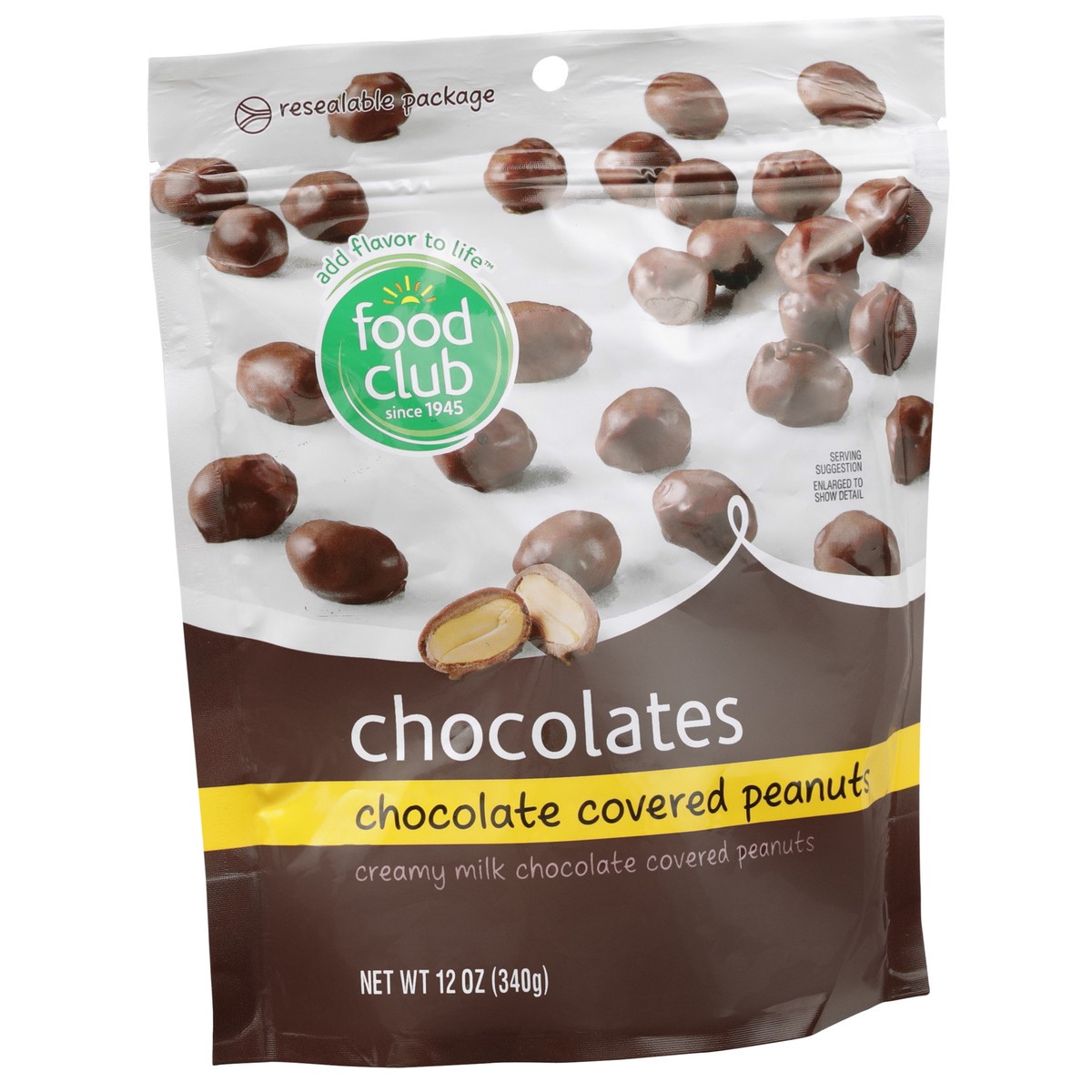 slide 2 of 9, Food Club Chocolate Covered Peanuts, 12 oz