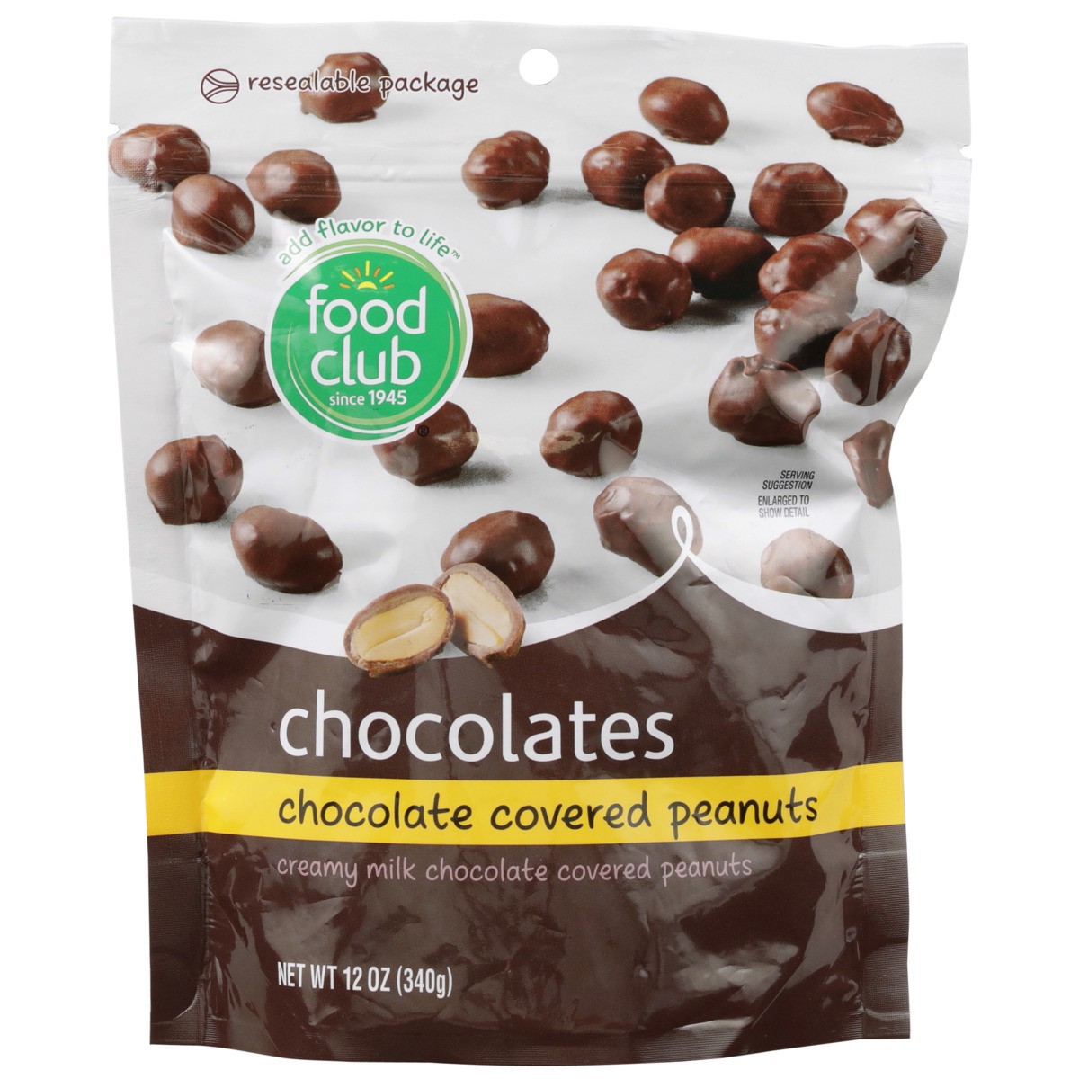 slide 8 of 9, Food Club Chocolate Covered Peanuts, 12 oz