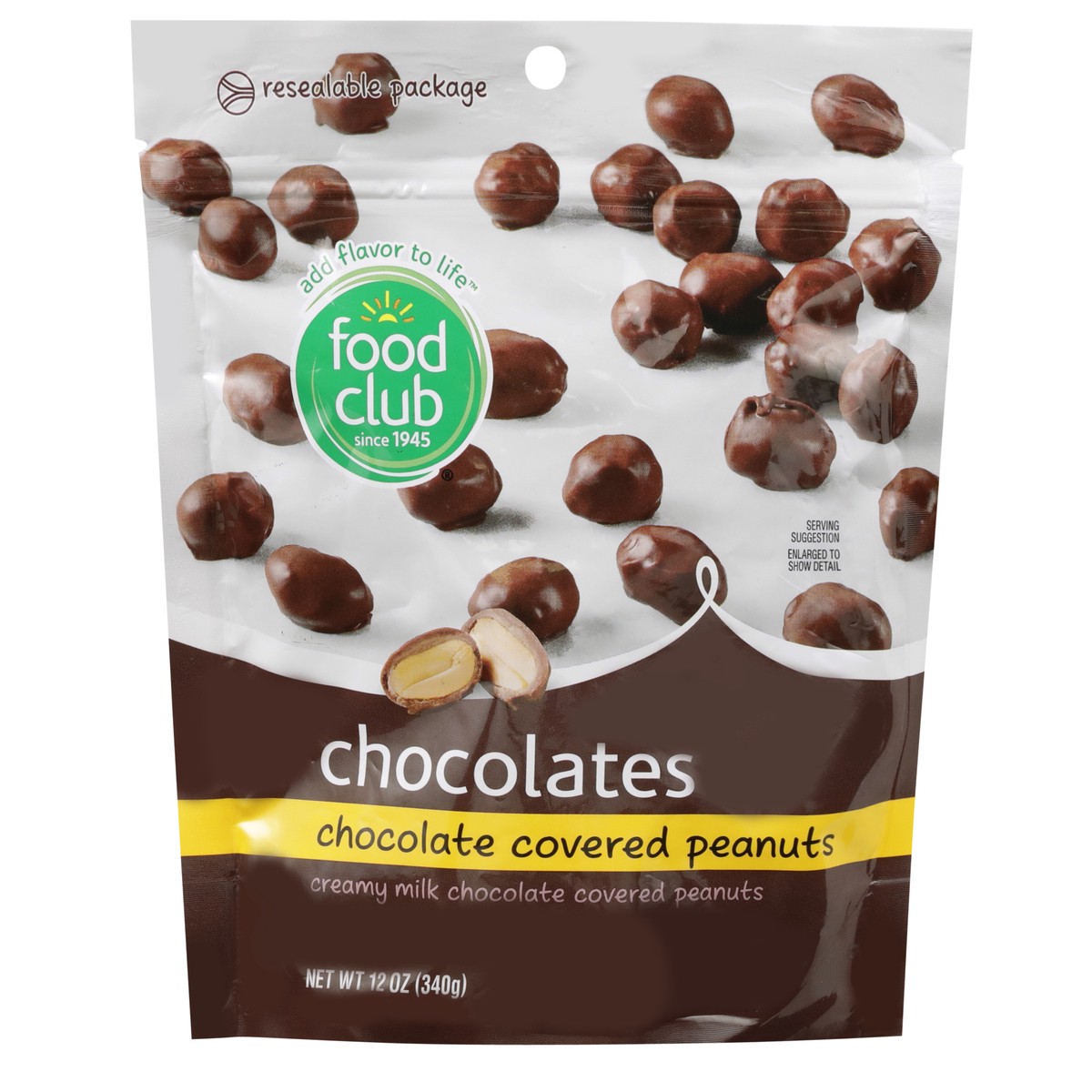 slide 1 of 9, Food Club Chocolate Covered Peanuts, 12 oz