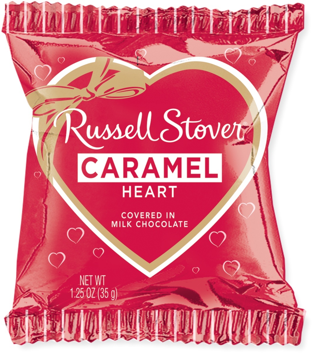 slide 1 of 1, Russell Stover Caramel Heart Bar, 1.25 oz