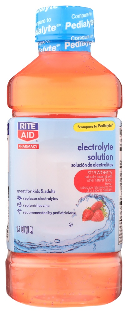 slide 1 of 3, Rite Aid Pharmacy Pediatric Electrolyte, Strawberry, 33.8 fl oz