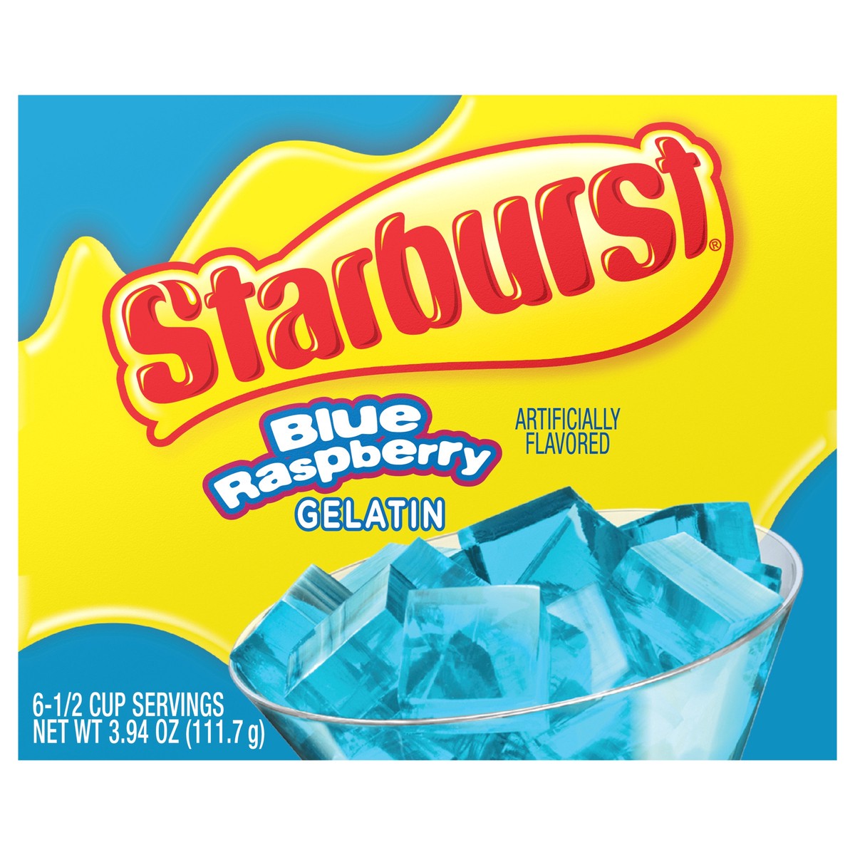 slide 1 of 14, Starburst Blue Raspberry Gelatin, 3.9 oz