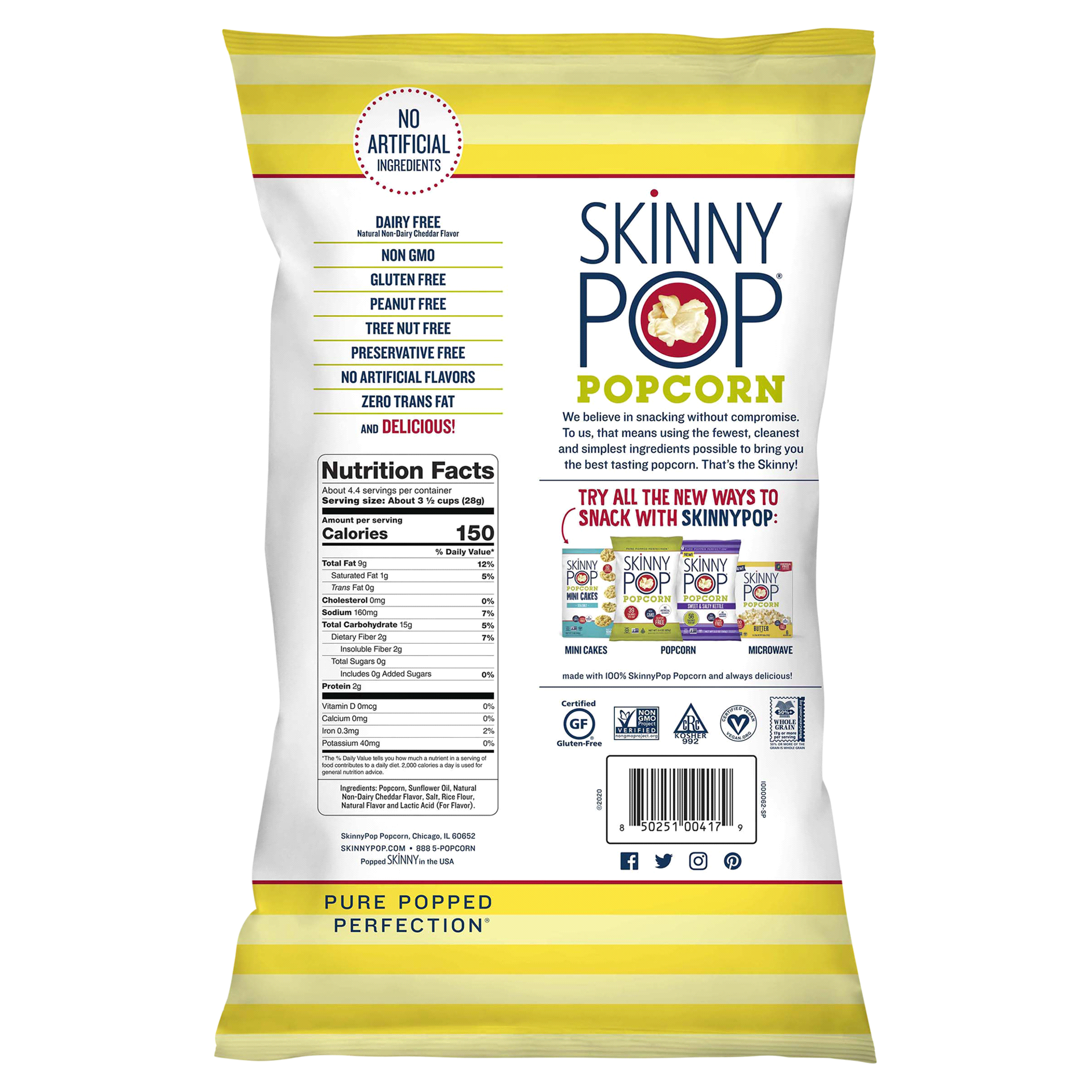 slide 9 of 13, SkinnyPop White Cheddar Popcorn - 4.4oz, 