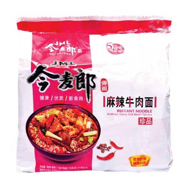 slide 1 of 1, JML Spicy Hot Beef Flavor Instant Noodles, 5 ct; 111 gram