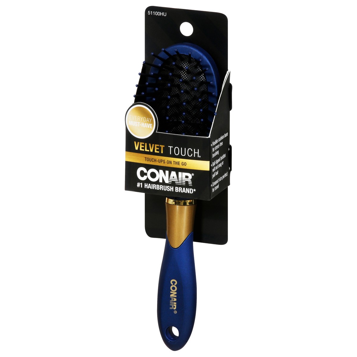 slide 12 of 12, Conair Velvet Touch Hair Brush 1 ea, 1 ct