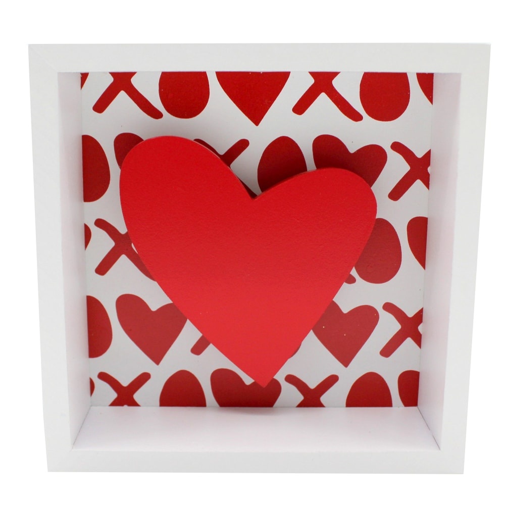 slide 1 of 1, Holiday Home Heart Shadow Box Sign, 5 in