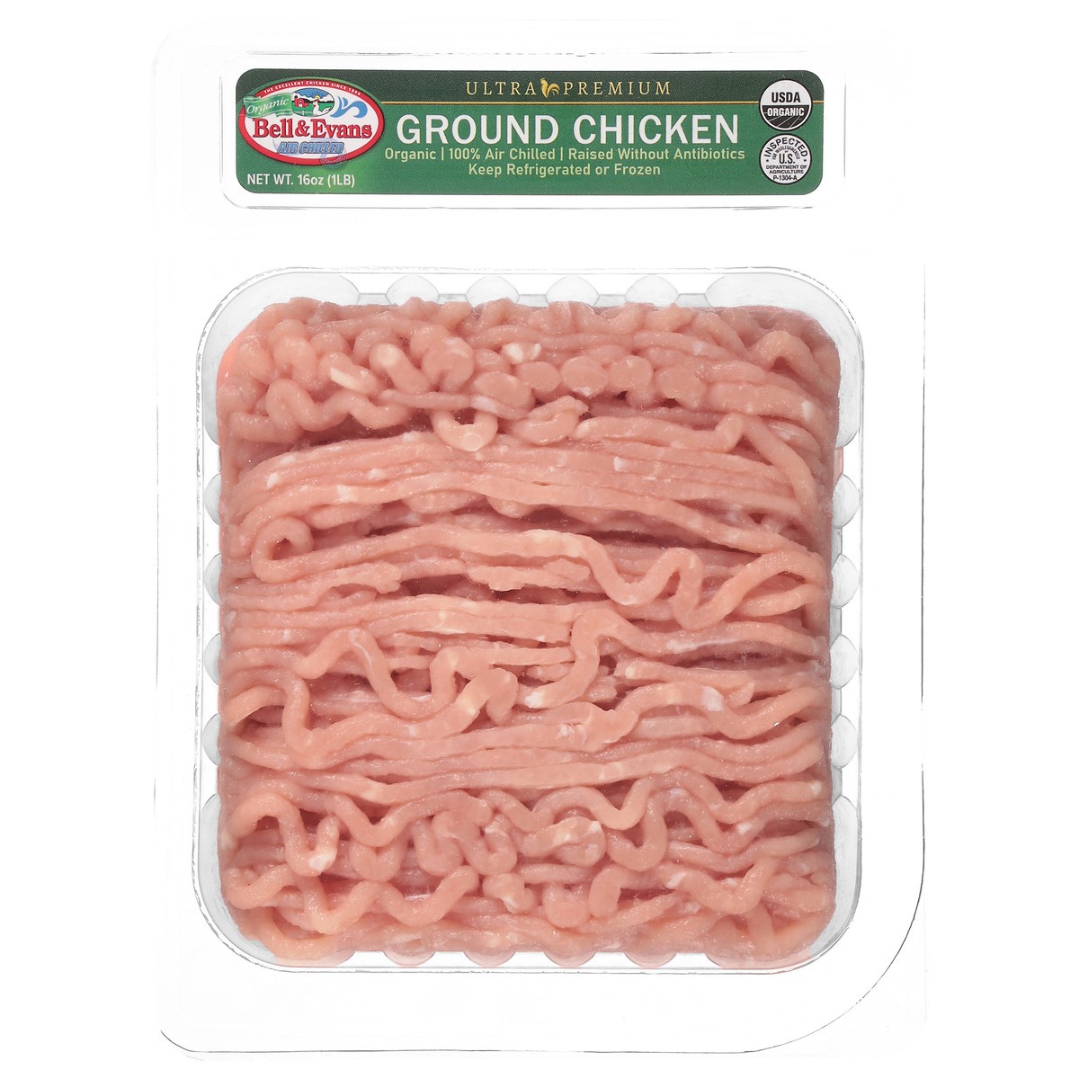 slide 1 of 14, Bell & Evans Organic Ground Chicken, 16 oz