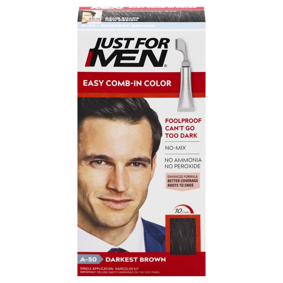 slide 1 of 12, Just for Men Autostop Formula Haircolor A50 Darkest Brown, 1 ct