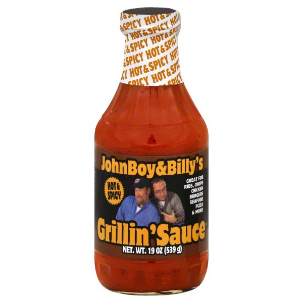 slide 1 of 2, John Boy & Billy's Grillin' Sauce, Hot & Spicy, 19 oz