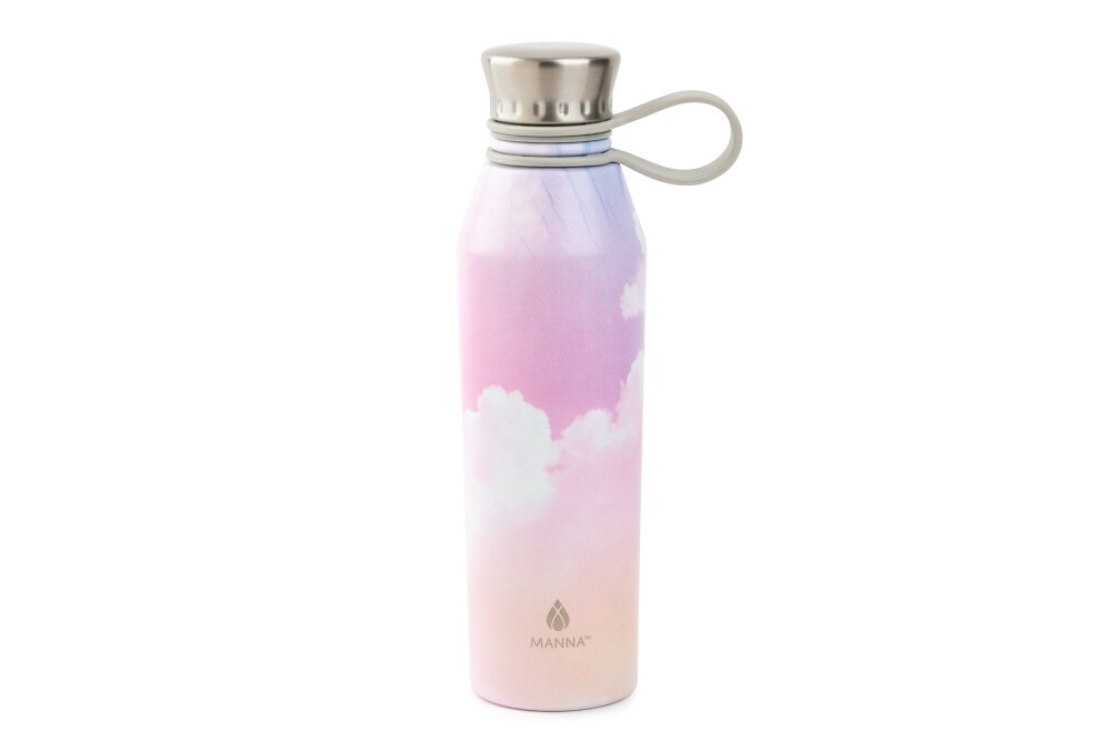 slide 1 of 1, Manna Organics Haute Stainless Steel Water Bottle Pink Clouds, 18 oz