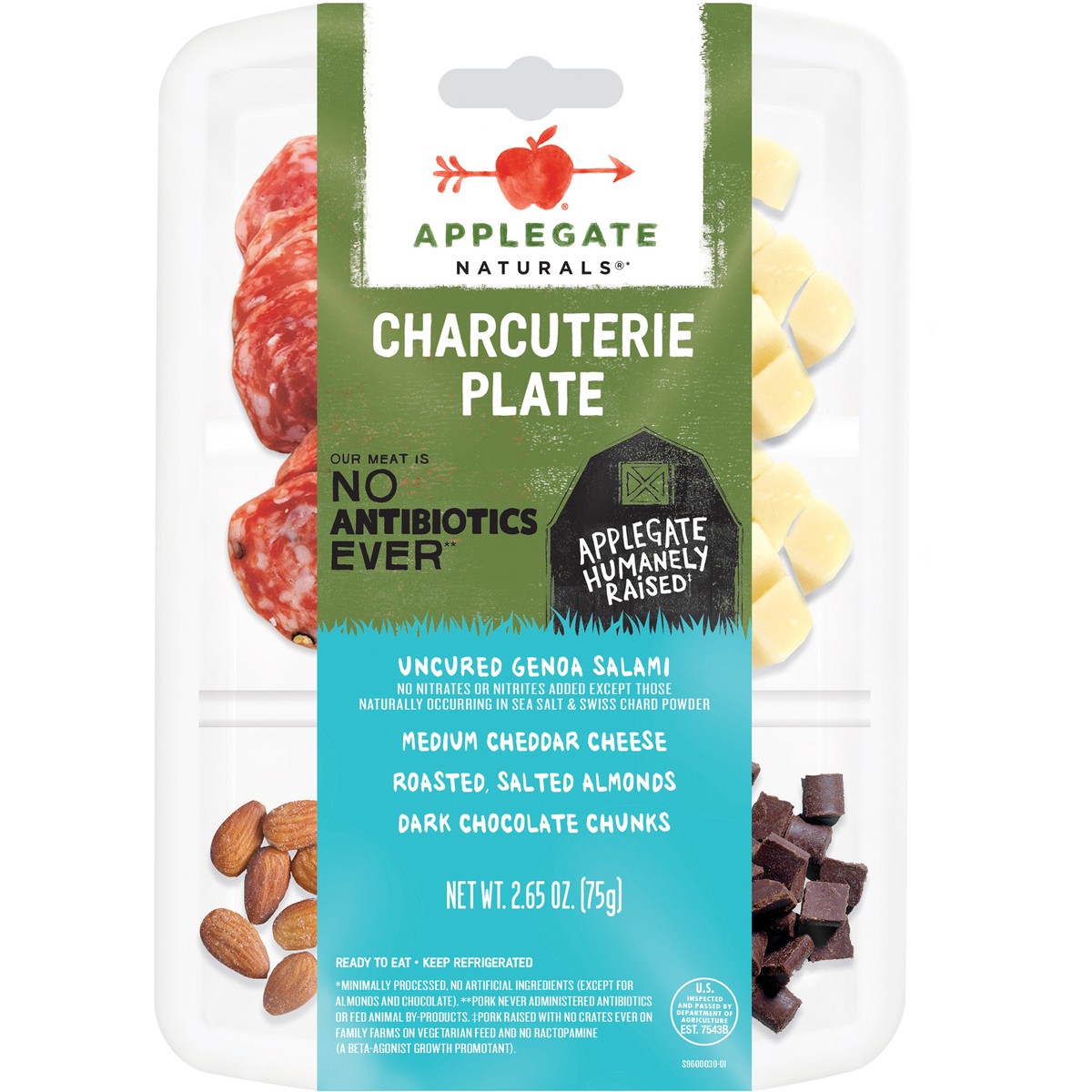 slide 3 of 7, Applegate Ag Nat Charcuterie Plate; Cheddar, 2.65 oz