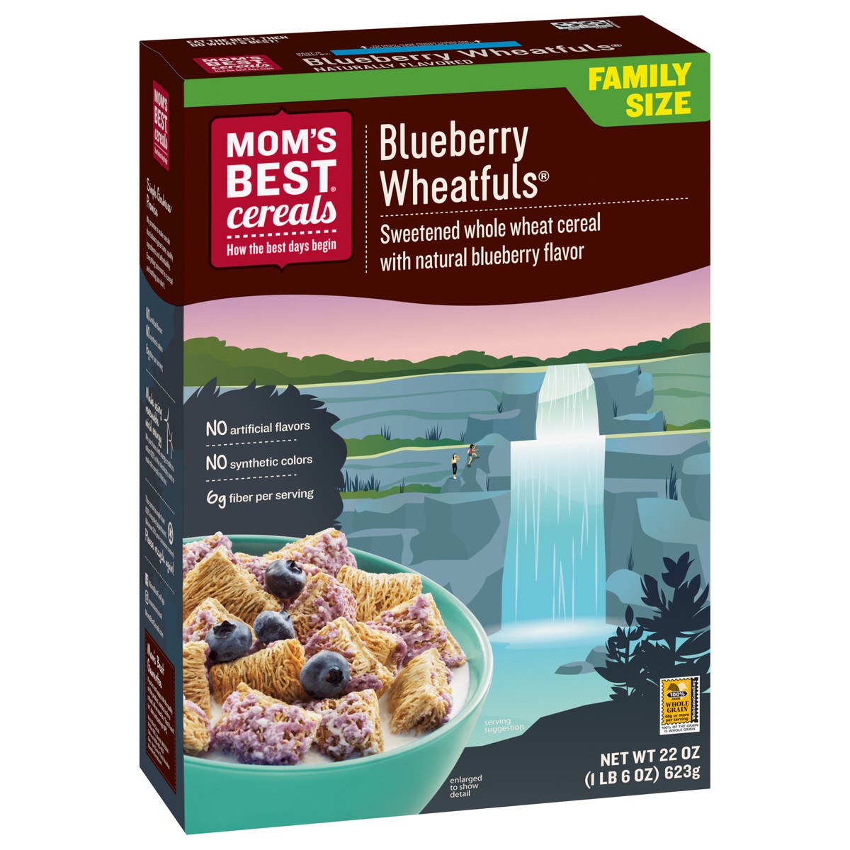 slide 5 of 9, MOM's Best Cereals Mom's Best Blueberry Wheatfuls Shredded Wheat Cereal, 22 OZ Box, 22 oz