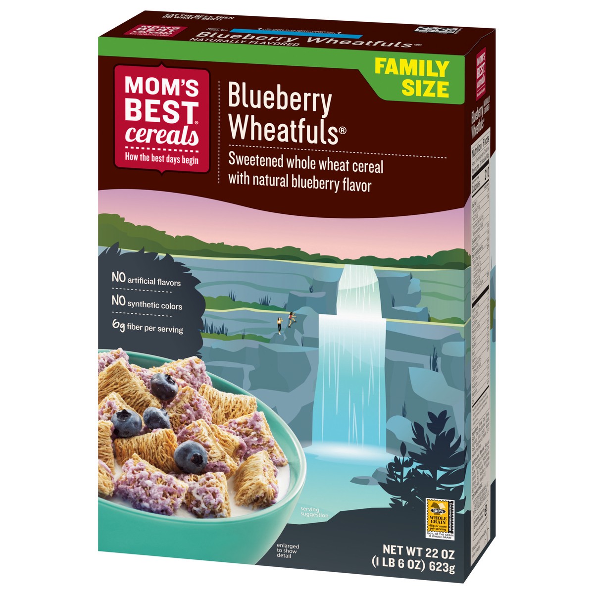 slide 6 of 9, MOM's Best Cereals Mom's Best Blueberry Wheatfuls Shredded Wheat Cereal, 22 OZ Box, 22 oz