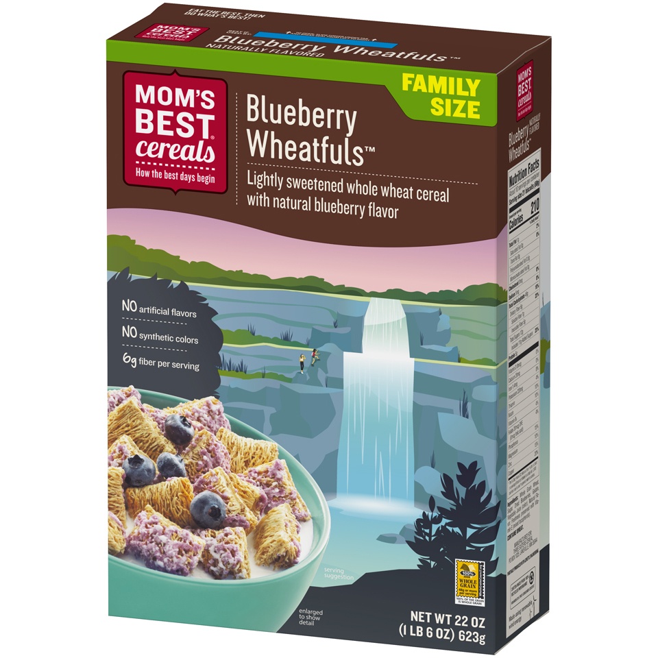 slide 3 of 8, Mom's Best Cereals Blueberry Wheatfuls, 22 oz