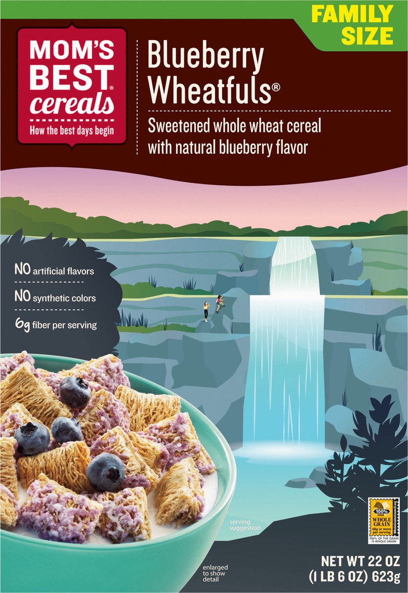 slide 3 of 9, MOM's Best Cereals Mom's Best Blueberry Wheatfuls Shredded Wheat Cereal, 22 OZ Box, 22 oz