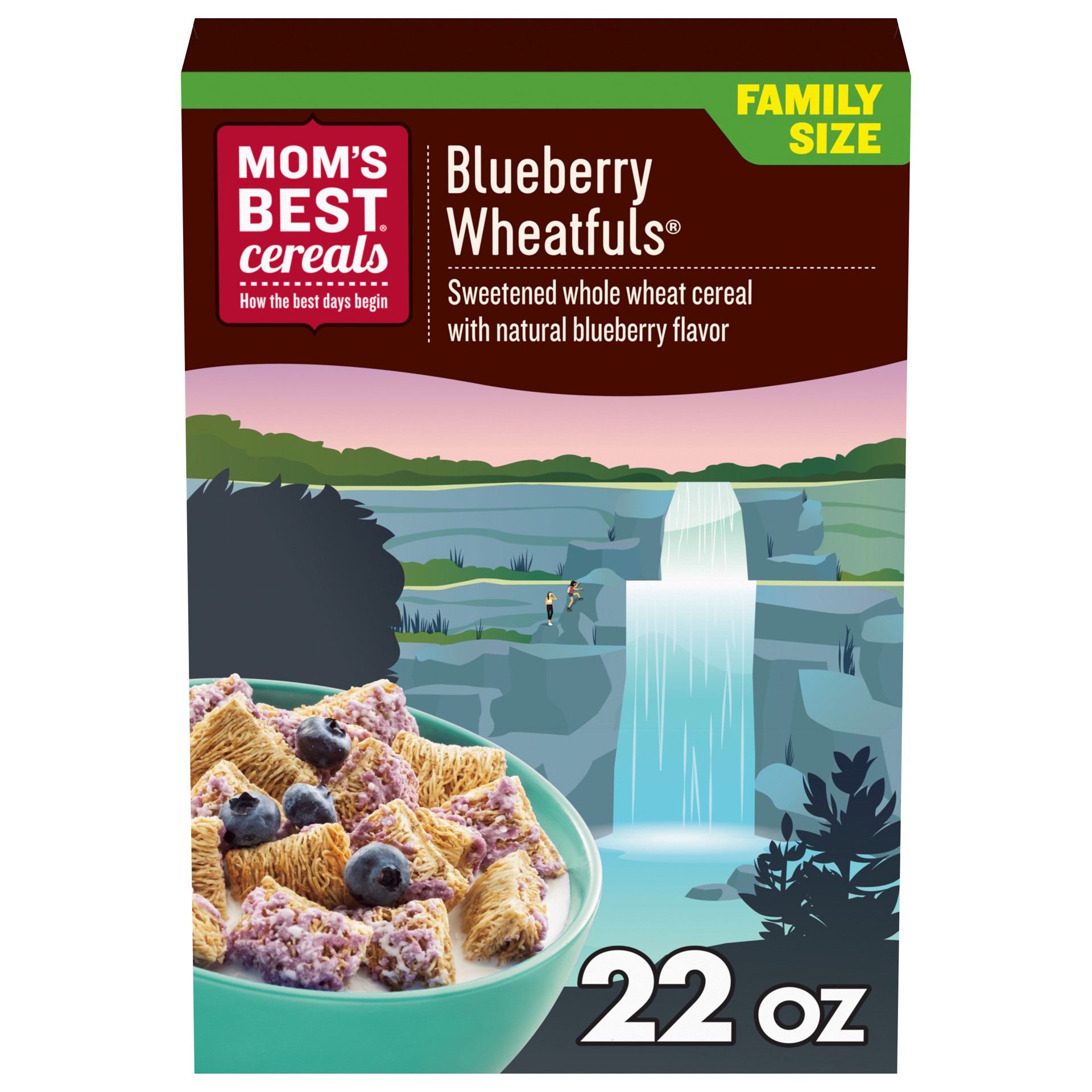 slide 1 of 9, MOM's Best Cereals Mom's Best Blueberry Wheatfuls Shredded Wheat Cereal, 22 OZ Box, 22 oz