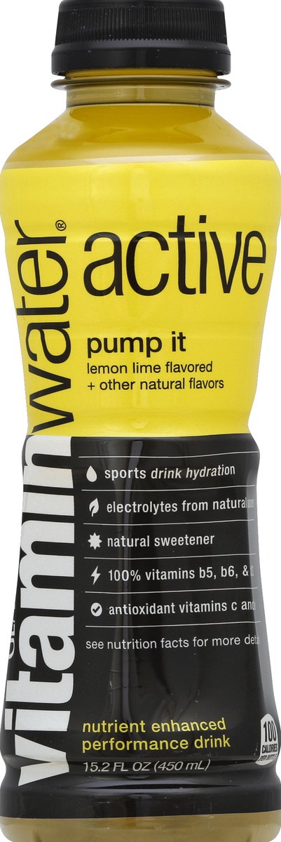 slide 2 of 4, vitaminwater Active Lemon Lime Drink - 15.2 fl oz, 15.2 fl oz