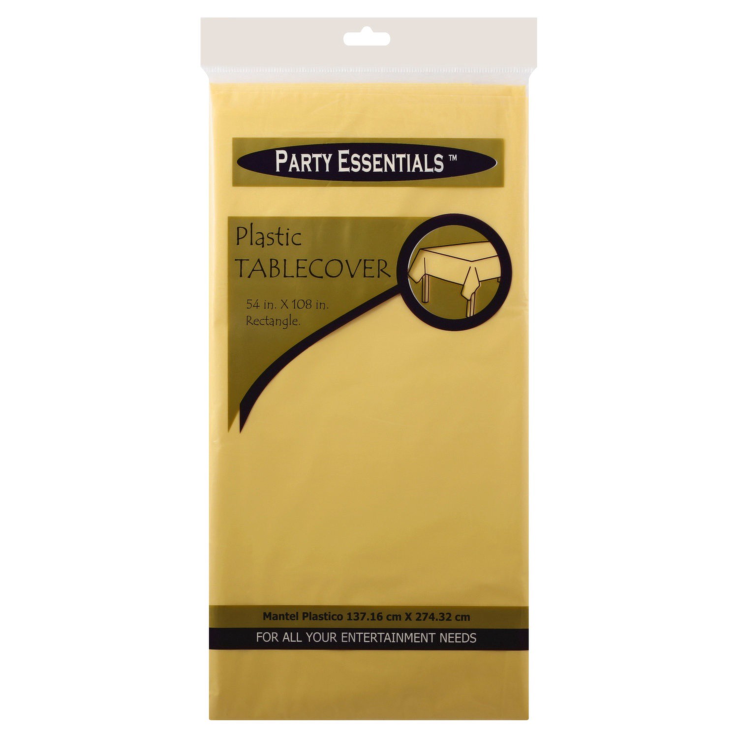 slide 1 of 1, Party Essentials Yellow Plastic Table Cover, 1 ct